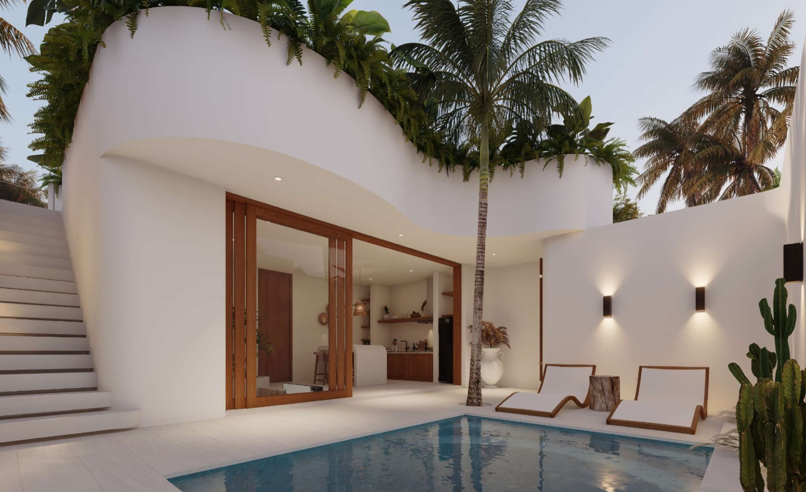 Contemporary Bali villa with rooftop photo 2