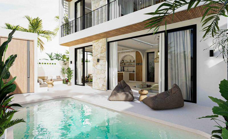 Contemporary villa by the rice fields in Cemagi